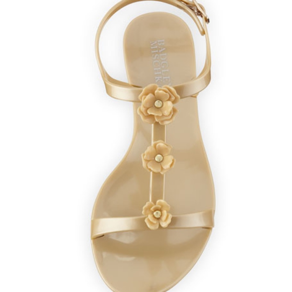 Badgley Mischka Bahama Flower Metallic Sandal